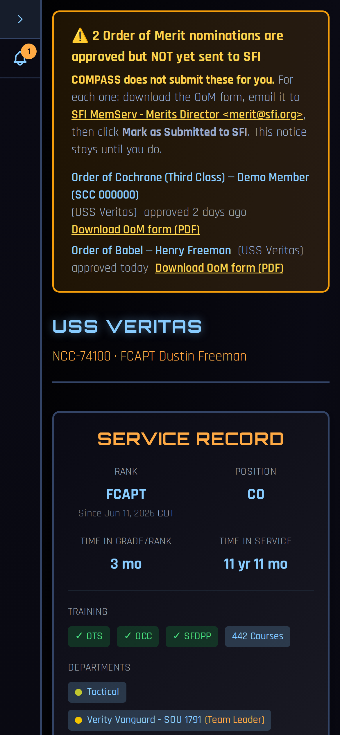 Reminder banner on a phone