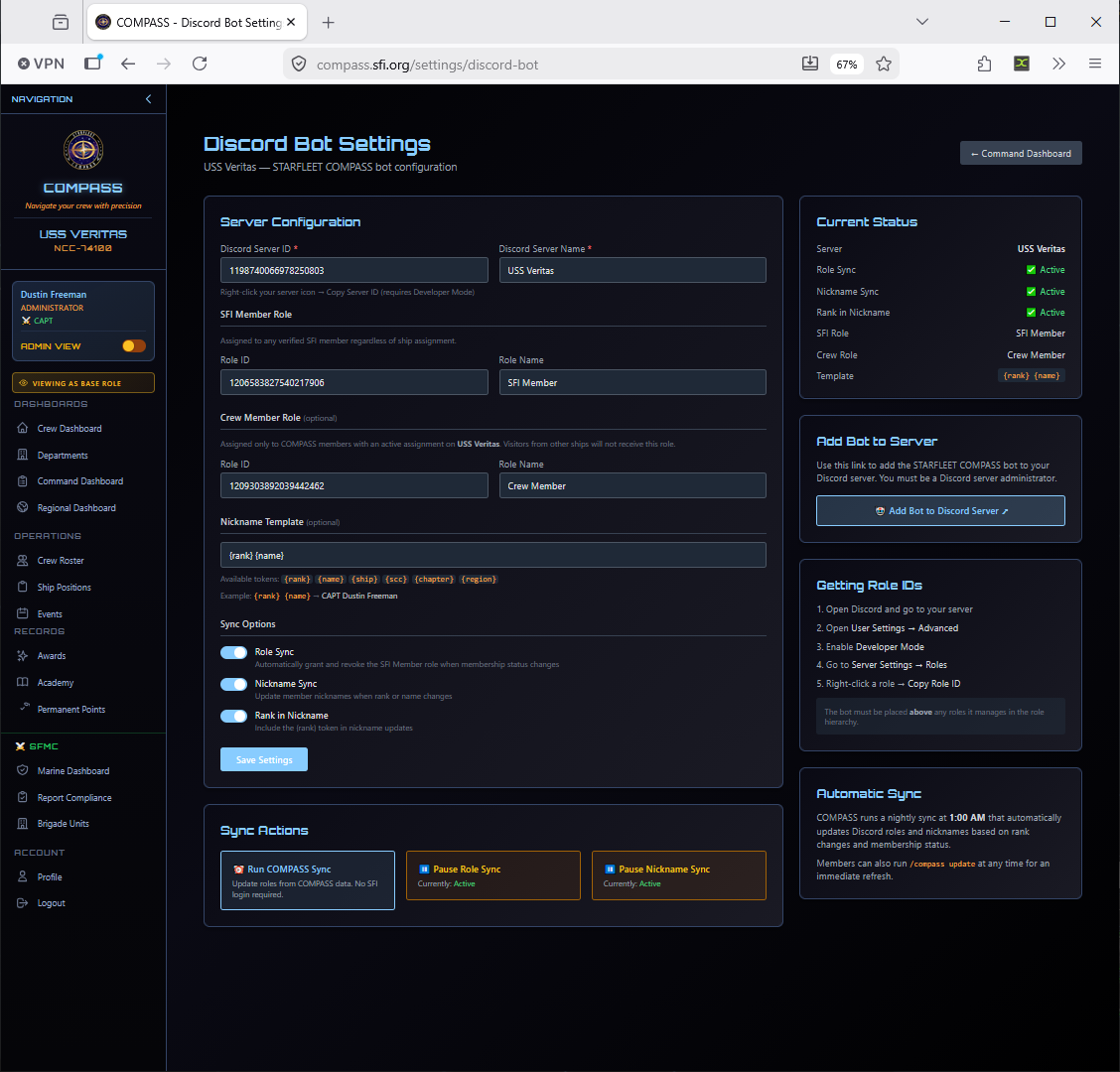 Discord Bot settings