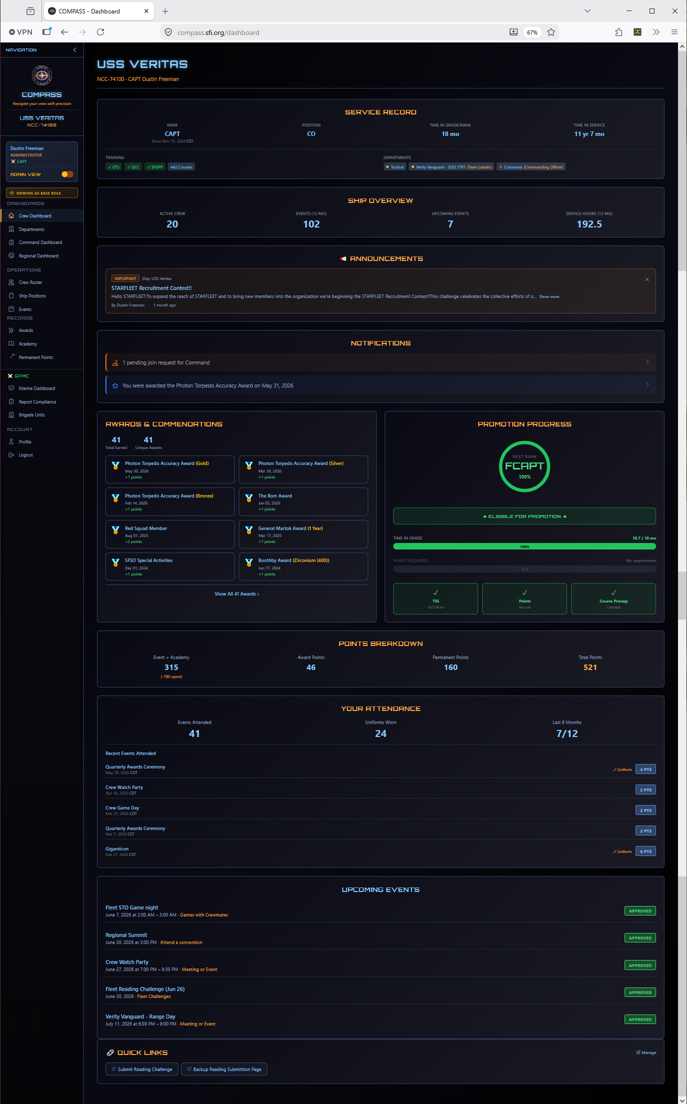 Crew Dashboard
